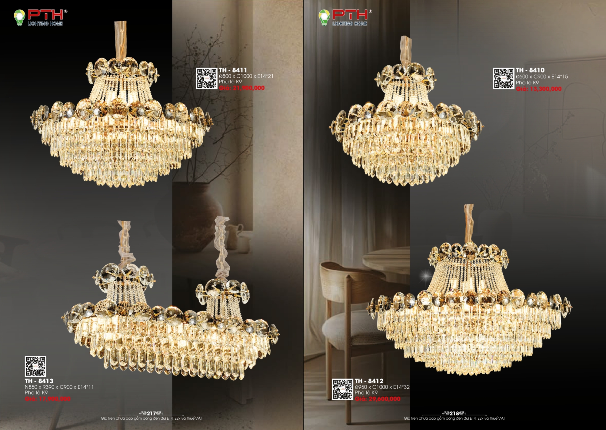 Bảng giá đèn trang trí PTH Lighting Home 2026